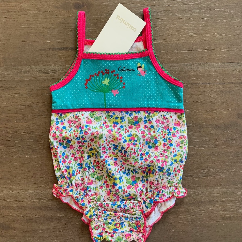 New Catamini Baby Girl Floral Onesie Sunsuit